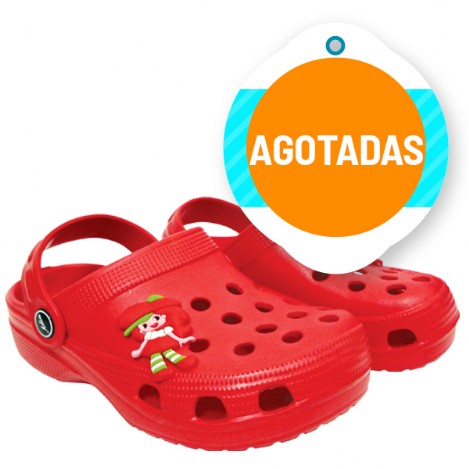 sandalias tipo croc rojas